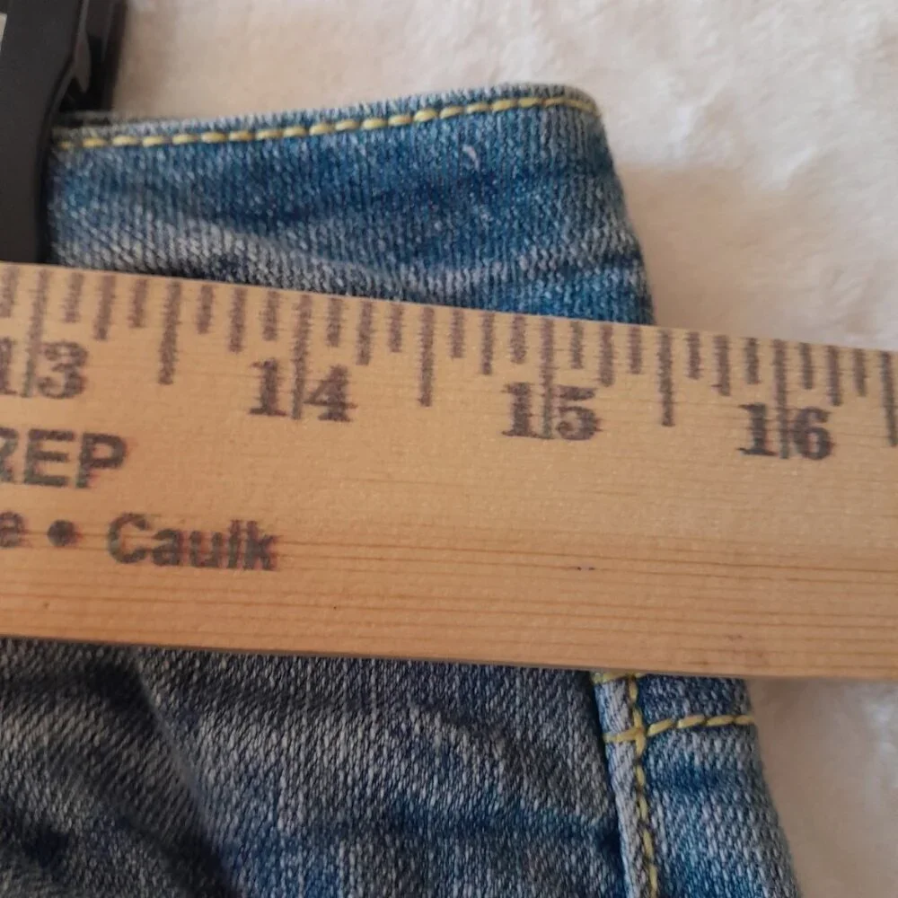 Vtg Y2K Womens Low Rise Retro Flare Embroidered Flap Pocket Sz 9 Jeans